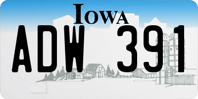 IA license plate ADW391