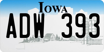 IA license plate ADW393