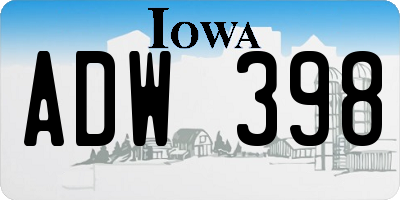 IA license plate ADW398