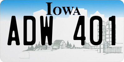 IA license plate ADW401