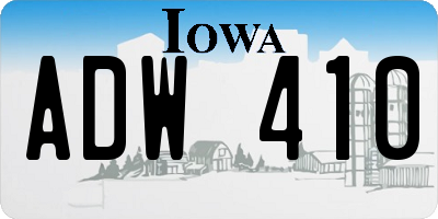 IA license plate ADW410