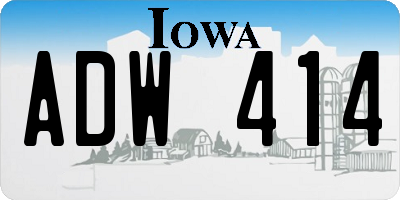 IA license plate ADW414
