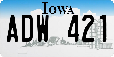 IA license plate ADW421