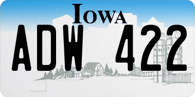IA license plate ADW422