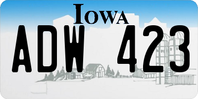 IA license plate ADW423