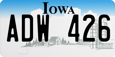 IA license plate ADW426