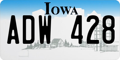 IA license plate ADW428