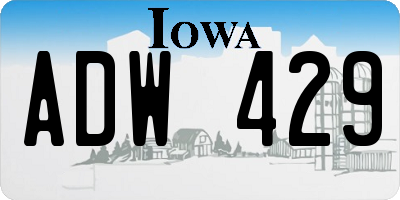 IA license plate ADW429