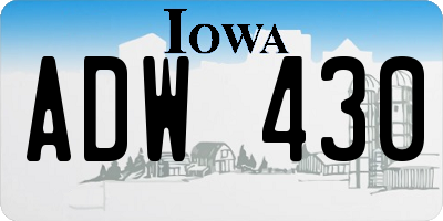 IA license plate ADW430