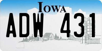 IA license plate ADW431