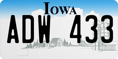 IA license plate ADW433