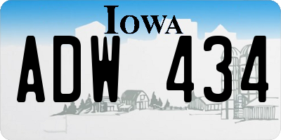 IA license plate ADW434