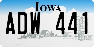IA license plate ADW441