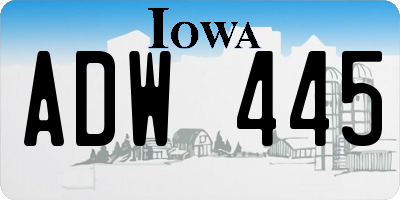 IA license plate ADW445