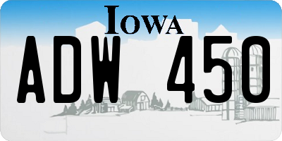 IA license plate ADW450