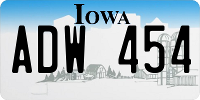 IA license plate ADW454