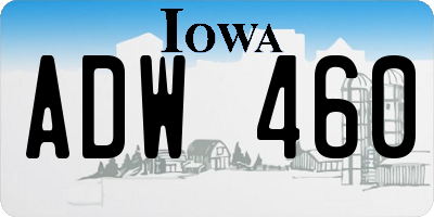 IA license plate ADW460
