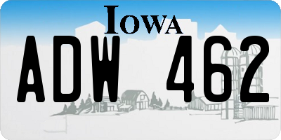 IA license plate ADW462