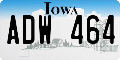 IA license plate ADW464