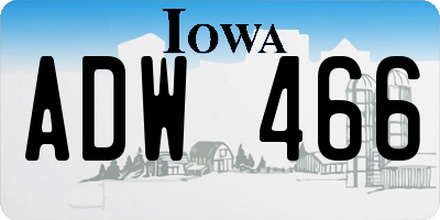 IA license plate ADW466