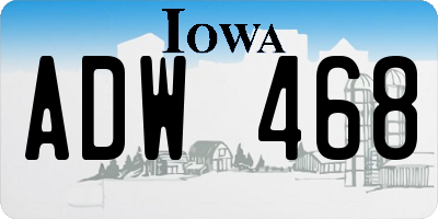 IA license plate ADW468
