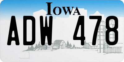 IA license plate ADW478