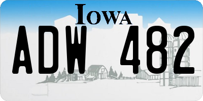 IA license plate ADW482