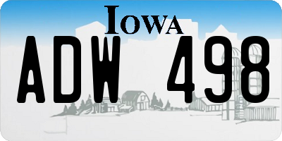 IA license plate ADW498