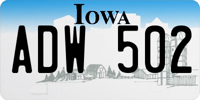IA license plate ADW502