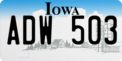 IA license plate ADW503