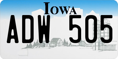 IA license plate ADW505