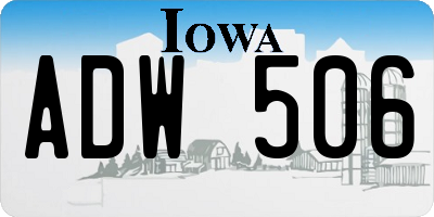 IA license plate ADW506