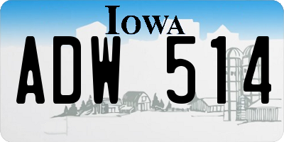 IA license plate ADW514