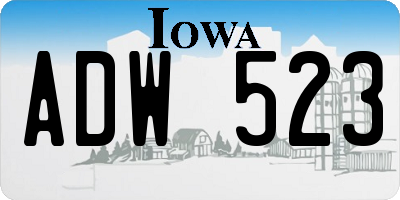 IA license plate ADW523