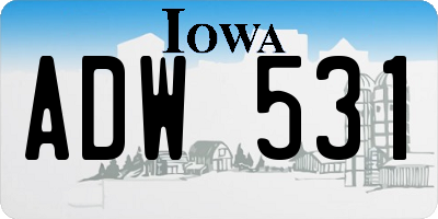 IA license plate ADW531