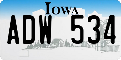 IA license plate ADW534