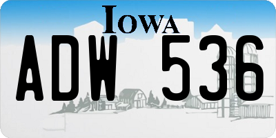 IA license plate ADW536