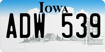 IA license plate ADW539