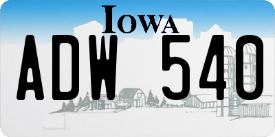 IA license plate ADW540