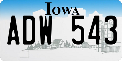 IA license plate ADW543