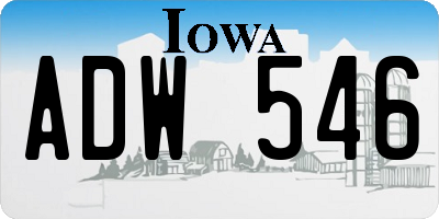 IA license plate ADW546