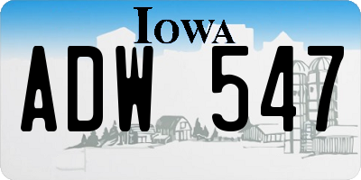 IA license plate ADW547