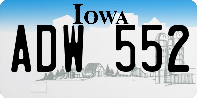 IA license plate ADW552