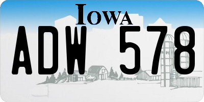 IA license plate ADW578