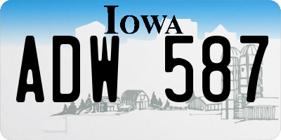 IA license plate ADW587