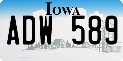 IA license plate ADW589