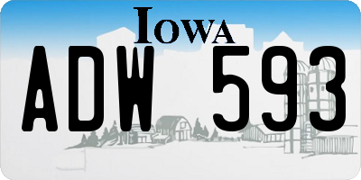 IA license plate ADW593