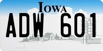 IA license plate ADW601