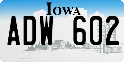 IA license plate ADW602
