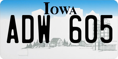 IA license plate ADW605